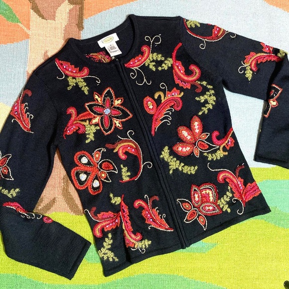 Talbots Sweaters - Vintage 90s Talbots embroidered cardigan sweater